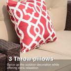 Outdoor 8 Pieces Wicker Sectional Sofa Set w/ Storage Box