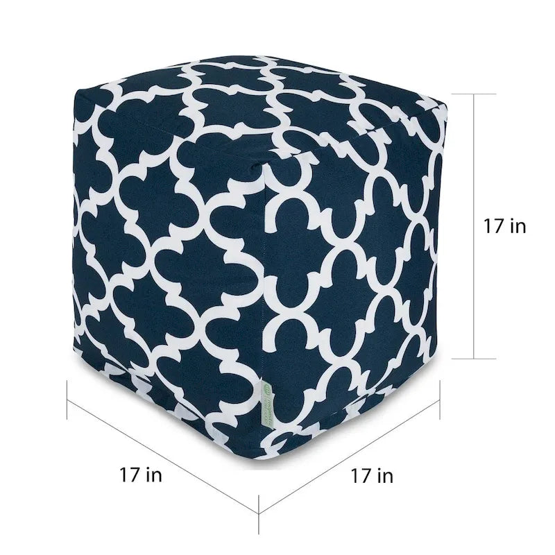 Majestic Home Goods Trellis Pattern Indoor/ Outdoor Pouf Ottoman