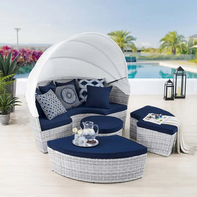 Scottsdale Canopy Sunbrella Outdoor Patio Daybed