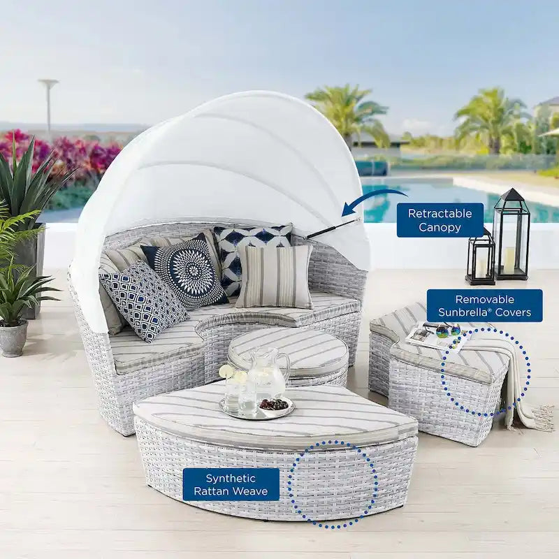 Scottsdale Canopy Sunbrella Outdoor Patio Daybed