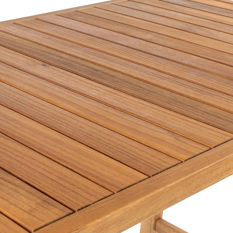 Javea Modern Coastal 3-Piece Acacia Wood Outdoor Bar Set with Cushions, by JONATHAN Y