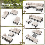 VredHom Outdoor Patio Daybed Patio Sectional Sofa Conversation Set