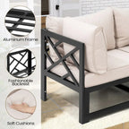 VredHom Outdoor Patio Daybed Patio Sectional Sofa Conversation Set
