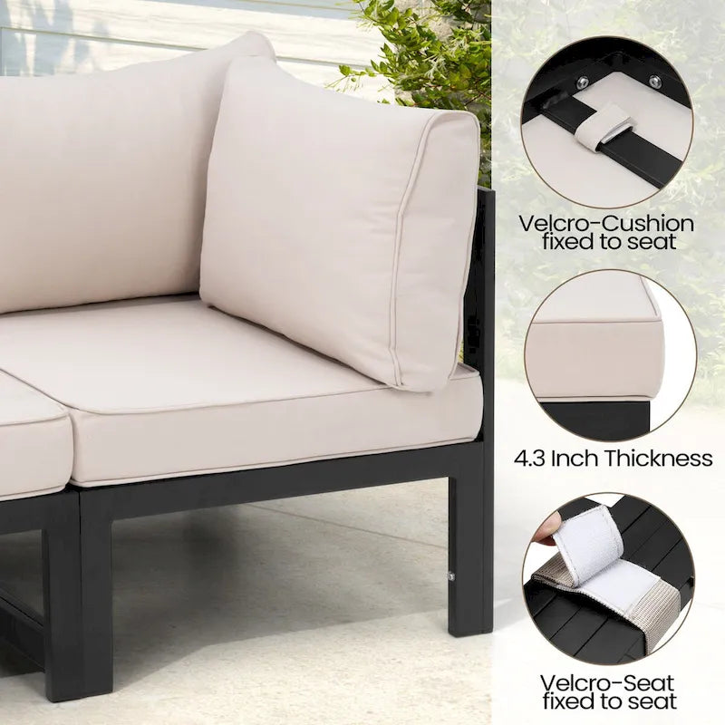 VredHom Outdoor Patio Daybed Patio Sectional Sofa Conversation Set