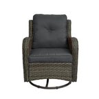 Outdoor Rattan Wicker Swivel Rocking Chair With Cushions