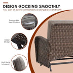 Glider Furniture Sofa with Swivel Chairs - Brown