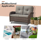 Glider Furniture Sofa with Swivel Chairs - Brown