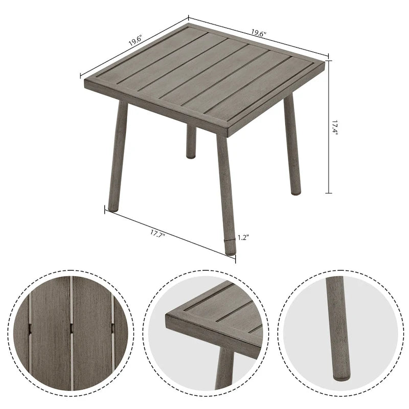 7-Piece Aluminum Patio Conversation Set, 3-Seat Outdoor Couch and Loveseat with Ottomans and Coffee Table
