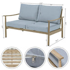 7-Piece Aluminum Patio Conversation Set, 3-Seat Outdoor Couch and Loveseat with Ottomans and Coffee Table