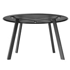 Black Round Steel Patio Outdoor End Table, Weather-Resistant Large Outside Side Table for Garden Balcony Yard