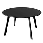 Black Round Steel Patio Outdoor End Table, Weather-Resistant Large Outside Side Table for Garden Balcony Yard