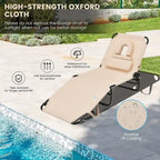 Beach Chaise Lounge Chair with Face Hole and Removable Pillow