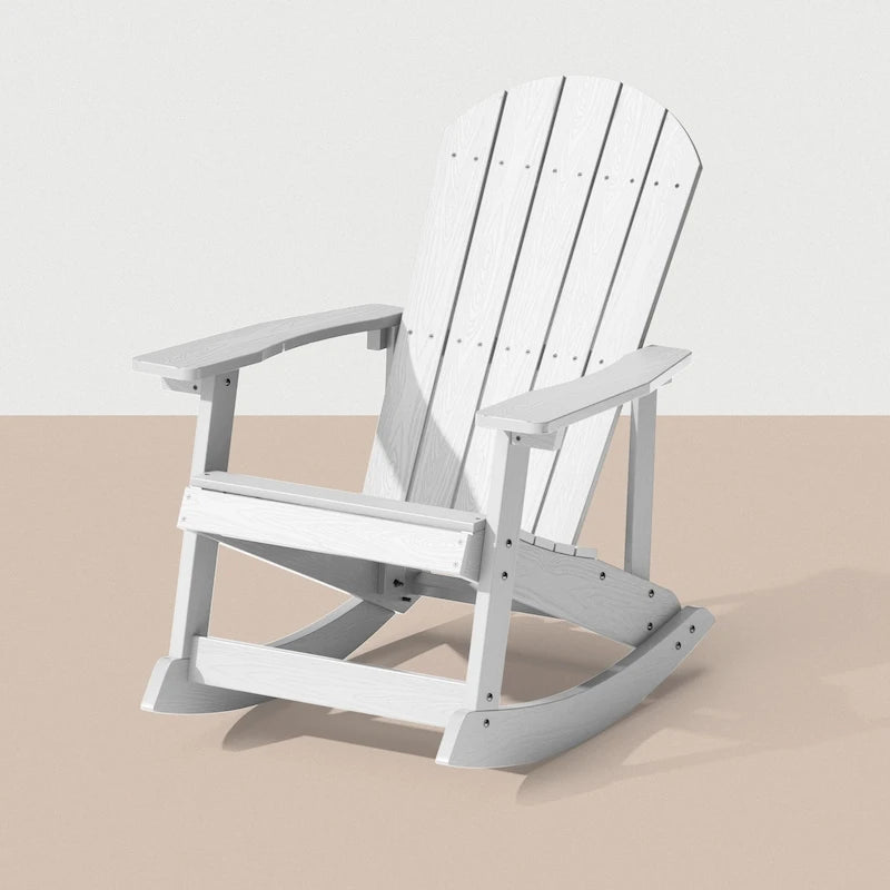 WINSOON HIPS All Weather Outdoor Indoor Rocking Chair, Rocking Adirondack Chair