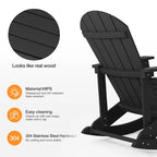 WINSOON HIPS All Weather Outdoor Indoor Rocking Chair, Rocking Adirondack Chair
