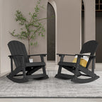 WINSOON HIPS All Weather Outdoor Indoor Rocking Chair, Rocking Adirondack Chair