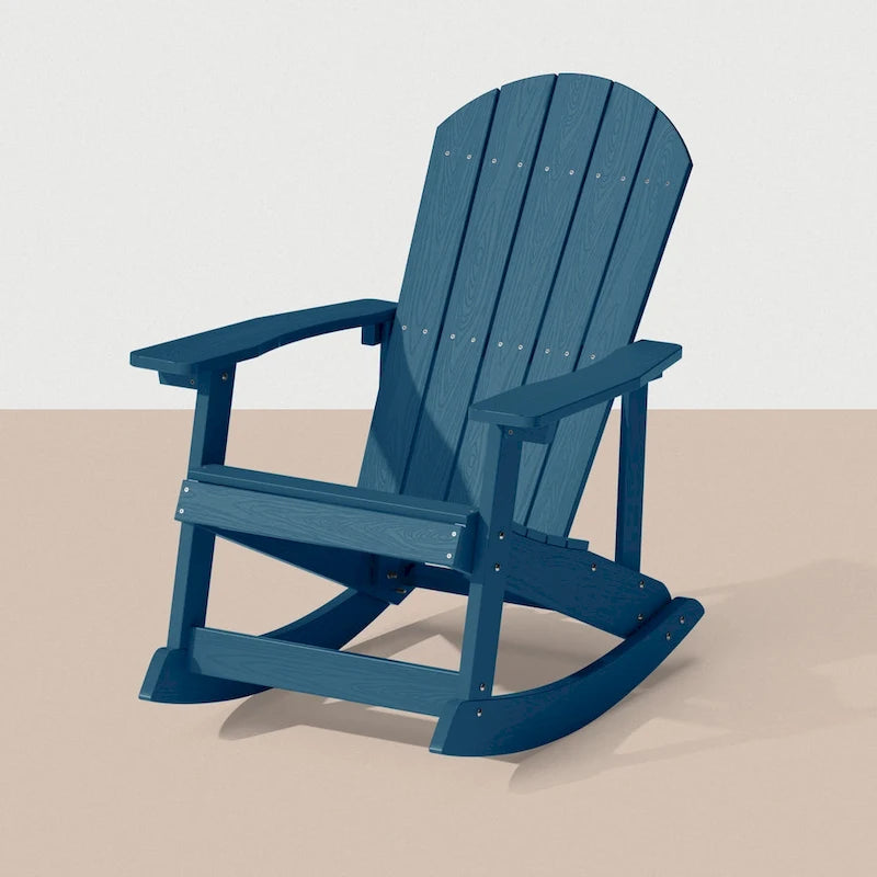 WINSOON HIPS All Weather Outdoor Indoor Rocking Chair, Rocking Adirondack Chair