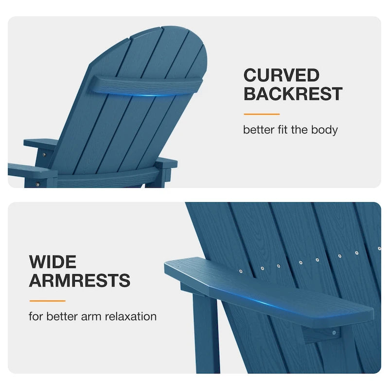 WINSOON HIPS All Weather Outdoor Indoor Rocking Chair, Rocking Adirondack Chair