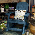 WINSOON HIPS All Weather Outdoor Indoor Rocking Chair, Rocking Adirondack Chair
