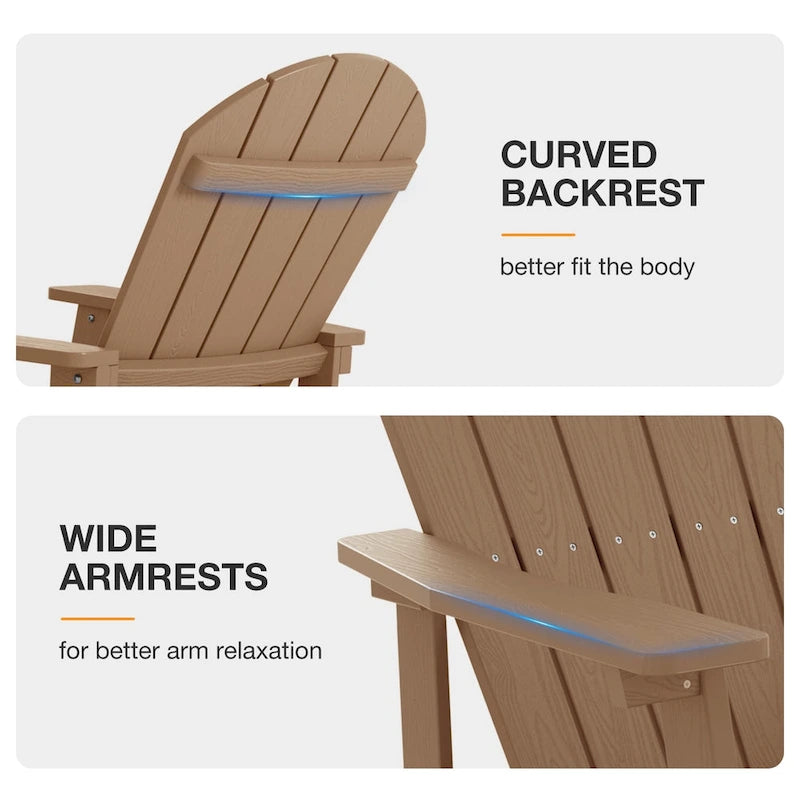 WINSOON HIPS All Weather Outdoor Indoor Rocking Chair, Rocking Adirondack Chair