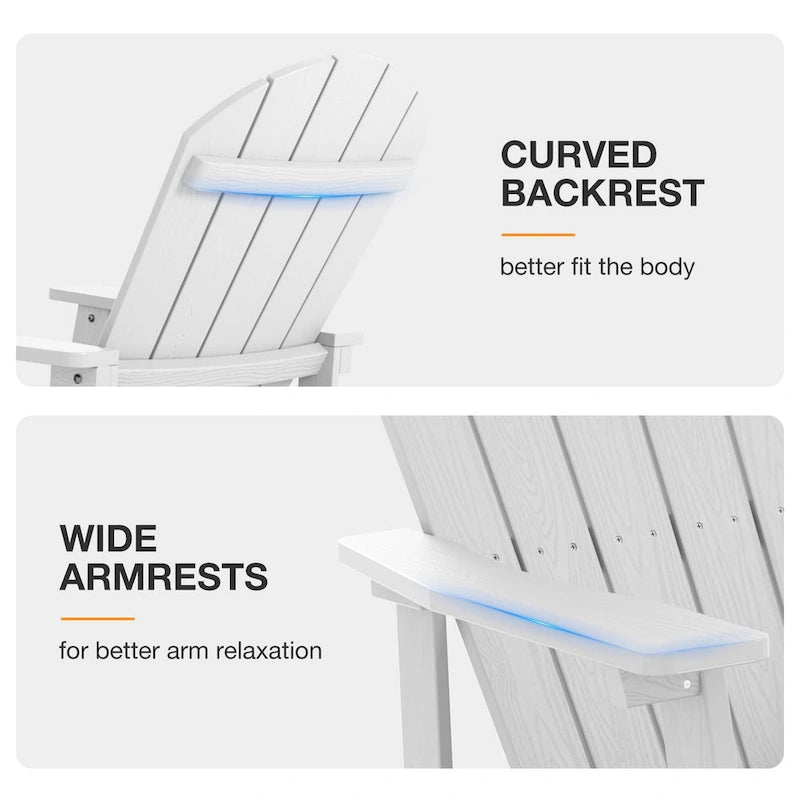WINSOON HIPS All Weather Outdoor Indoor Rocking Chair, Rocking Adirondack Chair
