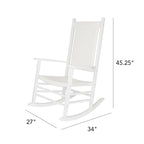 Hampton Genuine Hardwood Rocking Chair with Weather-Resistant Woven Wicker Back