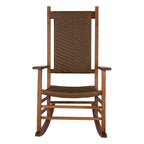 Hampton Genuine Hardwood Rocking Chair with Weather-Resistant Woven Wicker Back