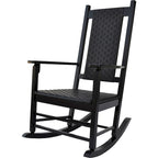 Hampton Genuine Hardwood Rocking Chair with Weather-Resistant Woven Wicker Back