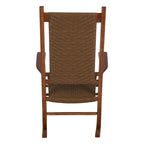 Hampton Genuine Hardwood Rocking Chair with Weather-Resistant Woven Wicker Back