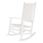 Hampton Genuine Hardwood Rocking Chair with Weather-Resistant Woven Wicker Back