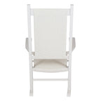 Hampton Genuine Hardwood Rocking Chair with Weather-Resistant Woven Wicker Back