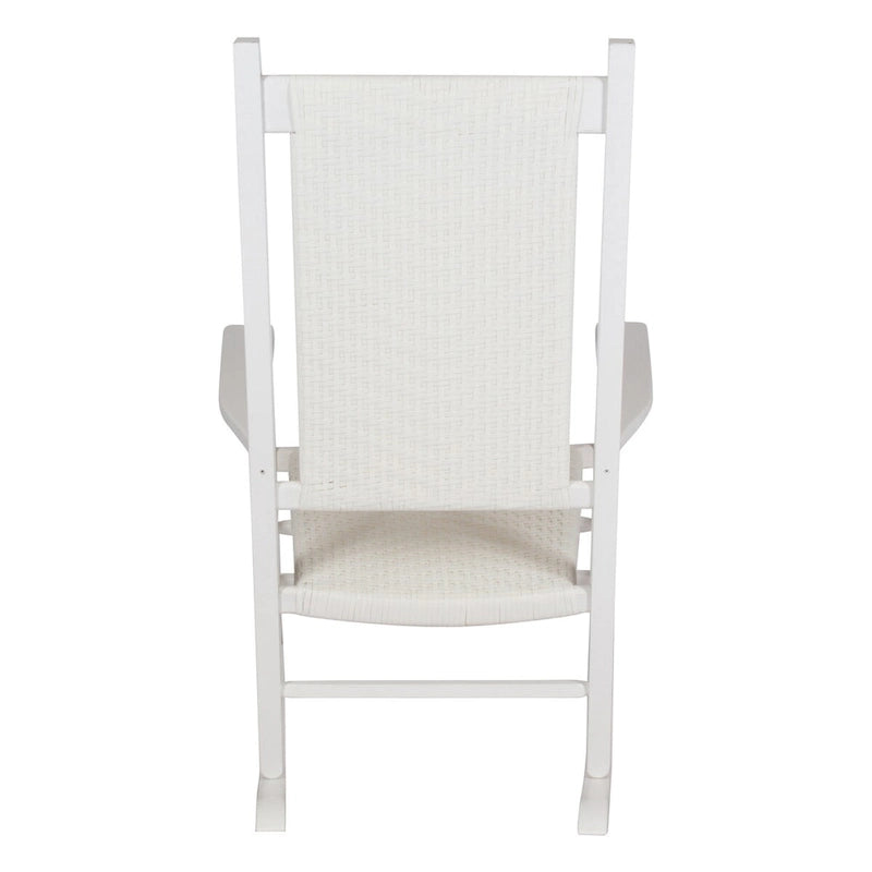 Hampton Genuine Hardwood Rocking Chair with Weather-Resistant Woven Wicker Back