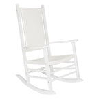Hampton Genuine Hardwood Rocking Chair with Weather-Resistant Woven Wicker Back