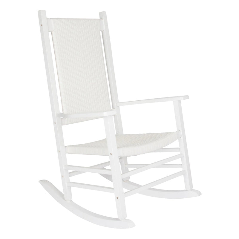 Hampton Genuine Hardwood Rocking Chair with Weather-Resistant Woven Wicker Back