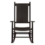 Hampton Genuine Hardwood Rocking Chair with Weather-Resistant Woven Wicker Back