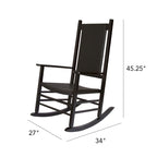 Hampton Genuine Hardwood Rocking Chair with Weather-Resistant Woven Wicker Back