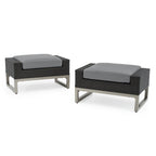Milo Espresso 7 Piece Sunbrella Outdoor Patio Motion Fire Set