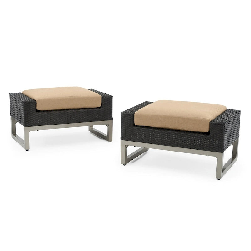 Milo Espresso 7 Piece Sunbrella Outdoor Patio Motion Fire Set