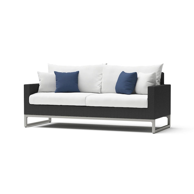 Milo Espresso 7 Piece Sunbrella Outdoor Patio Motion Fire Set