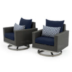 Milo Espresso 7 Piece Sunbrella Outdoor Patio Motion Fire Set