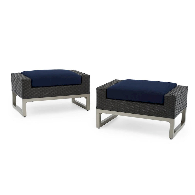 Milo Espresso 7 Piece Sunbrella Outdoor Patio Motion Fire Set