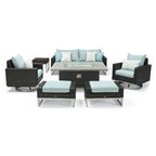 Milo Espresso 7 Piece Sunbrella Outdoor Patio Motion Fire Set