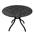 Modern Outdoor Mesh Aluminum 42-in Round Patio Dining Table - N/A