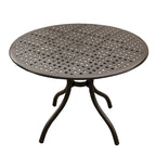 Modern Outdoor Mesh Aluminum 42-in Round Patio Dining Table - N/A