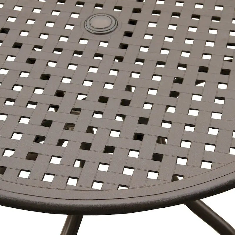 Modern Outdoor Mesh Aluminum 42-in Round Patio Dining Table - N/A