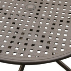 Modern Outdoor Mesh Aluminum 42-in Round Patio Dining Table - N/A