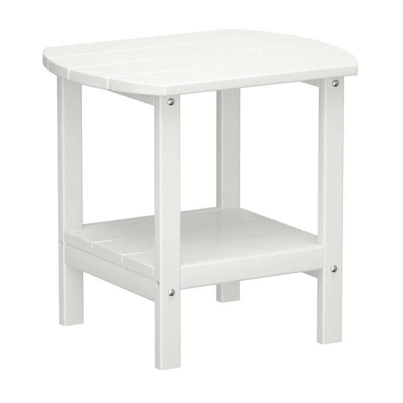 Weather-Resistant HDPE Outdoor Side Table - Modern Patio Accent Furniture - 8' x 10'