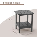 Weather-Resistant HDPE Outdoor Side Table - Modern Patio Accent Furniture - 8' x 10'