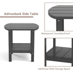 Weather-Resistant HDPE Outdoor Side Table - Modern Patio Accent Furniture - 8' x 10'