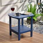 Weather-Resistant HDPE Outdoor Side Table - Modern Patio Accent Furniture - 8' x 10'