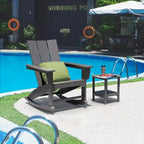 Weather-Resistant HDPE Outdoor Side Table - Modern Patio Accent Furniture - 8' x 10'